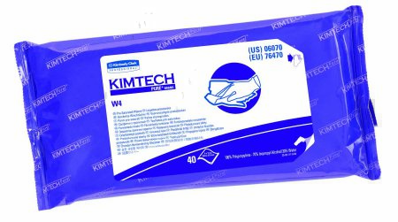 Kimberly Clark Kimtech Pure W4 Surface Disinfectant Cleaner Premoistened Cleanroom Manual Pull Wipe 40 Count Soft Pack Alcohol Scent NonSterile - Box of 40 - 06070-BX