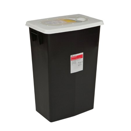 Cardinal RCRA Waste Container SharpSafety™ Black Base 17-3/4 H X 11 D X 15-1/2 W Inch Vertical Entry 8 Gallon - Each - 8608RC-EA