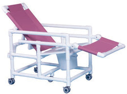 IPU Commode / Shower Chair ipu® Fixed Arms PVC Frame Reclining Backrest 21-1/2 Inch Seat Width 300 lbs. Weight Capacity - Each - SCC250RCFS-EA