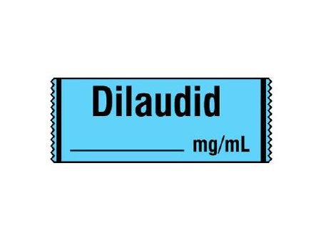 Shamrock Scientific Drug Label Shamrock Anesthesia Label DILAUDID / _____ mg / mL Blue 1/2 X 1 Inch - Roll of 1 - SA-2414-RL