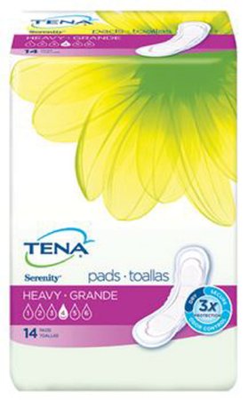 Johnson & Johnson Consumer Bladder Control Pad TENA® Serenity® 13 Inch Length Heavy Absorbency Dry-Fast Core™ Regular - Case of 3 - 10768702542675-CS