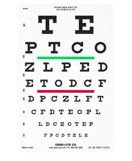 Good-Lite Eye Chart Good-Lite® 20 Foot Distance Acuity Test - Each - 600727-EA