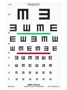 Good-Lite Eye Chart Good-Lite® 20 Foot Distance Acuity Test - Each - 600728-EA