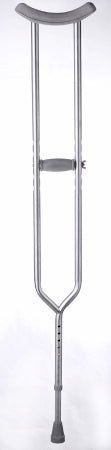 Medline Bariatric Underarm Crutches Aluminum Frame Adult 550 lbs. Weight Capacity Push Button Adjustment - Case of 2 - G61314B-CS