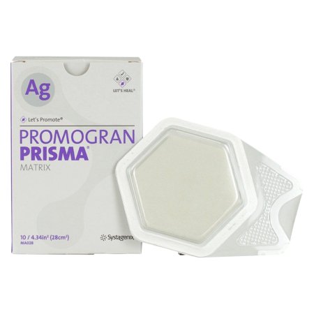 3M Systagenix/KCI Silver Collagen Dressing 3M™ Promogran Prisma™ Matrix 4-3/10 Square Inch Hexagon Sterile - Each - MA028-EA