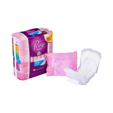 Kimberly Clark Bladder Control Pad Poise® 12.4 Inch Length Moderate Absorbency Sodium Polyacrylate Core Regular - Case of 96 - 19566-CS