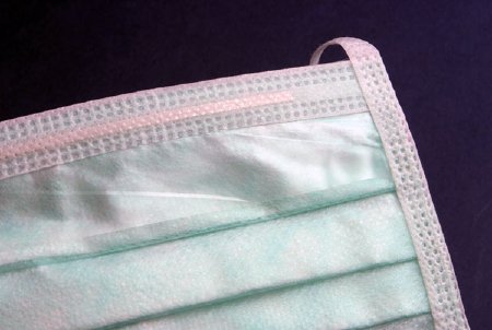 Cardinal Surgical Mask Cardinal Health™ Anti-fog Film Pleated Tie Closure One Size Fits Most Green NonSterile ASTM Level 1 Adult - Box of 50 - AT752005-BX