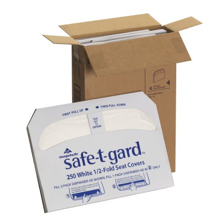 Georgia Pacific Toilet Seat Cover Safe-T-Gard™ Half Fold 16.8 X 14.3 Inch - Pack of 250 - 47052-PK