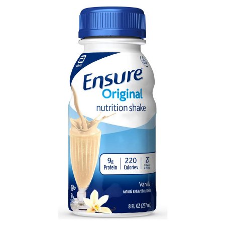 Abbott Nutrition Oral Supplement Ensure® Original Therapeutic Nutrition Shake Vanilla Flavor Liquid 8 oz. Bottle - Case of 24 - 58297-CS