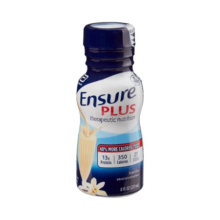 Abbott Nutrition Oral Supplement Ensure® Plus Therapeutic Nutrition Vanilla Flavor Liquid 8 oz. Bottle - Case of 24 - 58303-CS