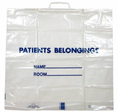 Donovan Industries Patient Belongings Bag 18-1/2 X 20 Inch Polyethylene Snap Closure Clear - Case of 250 - PB01C-CS