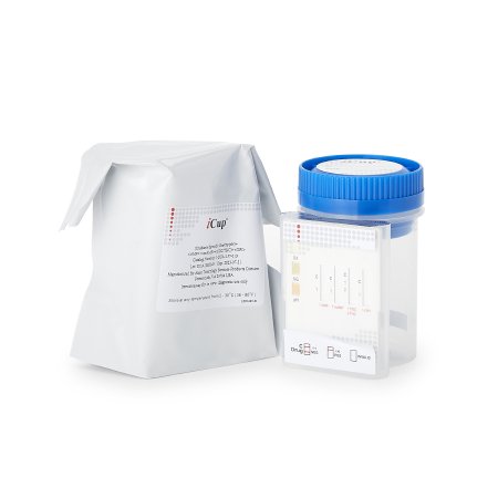 Abbott Rapid Dx North America LLC Drugs of Abuse Test Kit iCup® A.D. 5-Drug Panel with Adulterants AMP, COC, mAMP/MET, OPI, THC (OX, pH, SG) Urine Sample 25 Tests CLIA Moderate Complexity - Box of 25 - I-DUA-157-013-BX