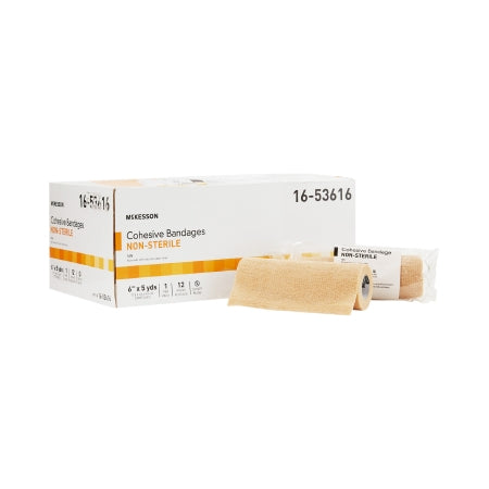 McKesson Cohesive Bandage McKesson 6 Inch X 5 Yard Self-Adherent Closure Tan NonSterile Standard Compression - Each - 16-53616-EA