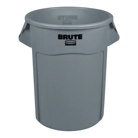 RJ Schinner Co Trash Can Rubbermaid® Brute® 55 gal. Round Gray Plastic Open Top - Each - FG265500GRAY-EA