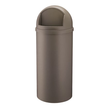 RJ Schinner Co Trash Can Marshal® Classic 15 gal. Round Brown Thermoset Polyester Push Open - Each - FG816088BRN-EA