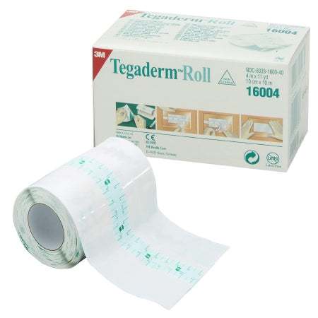 3M Transparent Film Dressing 3M™ Tegaderm™ 4 Inch X 11 Yard 2 Tab Delivery Roll NonSterile - Roll of 1 - 16004-RL