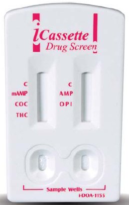Abbott Rapid Dx North America LLC Drugs of Abuse Test Kit iCassette™ AMP, COC, mAMP/MET, OPI, PCP, THC 25 Tests CLIA Waived - Box of 25 - I-DOA-1165-BX