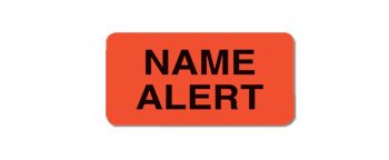 Carstens Pre-Printed Label Barkley® Advisory Label Pink Plastic Name Alert Black Alert Label 3/4 X 1-1/2 Inch - Roll of 1 - 1646-41-RL