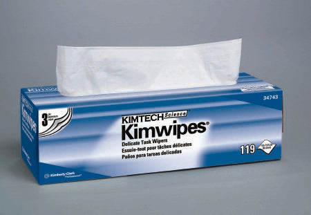 Kimberly Clark Delicate Task Wipe Kimtech Science Kimwipes Light Duty White NonSterile 3 Ply Tissue 11-4/5 X 11-4/5 Inch Disposable - Case of 15 - 34743-CS