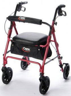 Apex-Carex 4 Wheel Rollator Carex® Red Adjustable Height / Folding Aluminum Frame - Case of 2 - FGA22200 0000-CS
