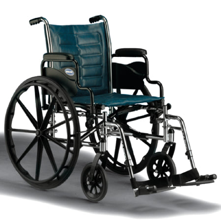 Invacare Wheelchair Tracer® EX2 Dual Axle Full Length Arm Elevating Legrest / Composite Footplate Midnight Blue Upholstery 18 Inch Seat Width Adult 250 lbs. Weight Capacity - Each - 1192379-EA