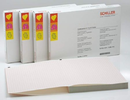 Schiller America Diagnostic Recording Paper Schiller™ Thermal Paper 8-1/2 X 11 Inch Z-Fold Red Grid - Case of 10 - 2.157040C-CS