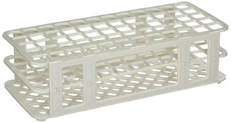 Globe Scientific Stacking Test Tube Rack Globe® Scientific 456500 Series 60 Place 16 to 17 mm Tube Size White 2-4/5 X 4-1/8 X 9-3/5 Inch - Each - 456503-EA