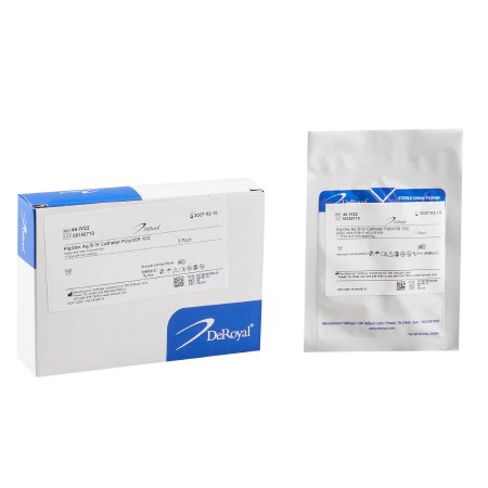 DeRoyal Antimicrobial Split Sponge Algidex Ag® I.V. PATCH Silver Alginate / Maltodextrin / Polyurethane Foam 1 Inch Disk with 4 mm Hole Diameter Sterile - Case of 50 - 46-IV22-CS