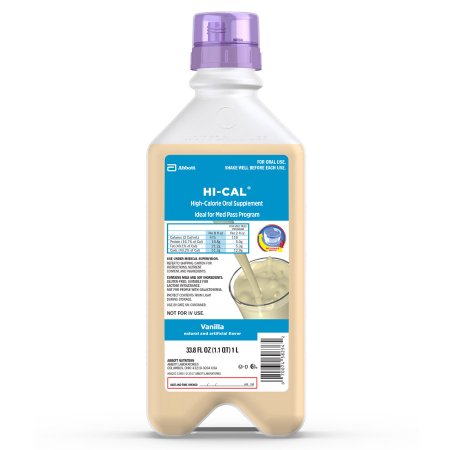 Abbott Nutrition Oral Supplement Hi-Cal® Vanilla Flavor Liquid 33.8 oz. Bottle - Each - 58253-EA