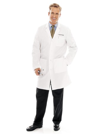 Landau Uniforms Lab Coat White Size 44 Mid Length Reusable - Each - 3124WWVC44-EA