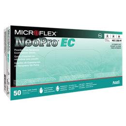 Microflex Medical Exam Glove NeoPro® EC Medium NonSterile Polychloroprene Extended Cuff Length Textured Fingertips Green Chemo Tested - Box of 50 - NEC-288-M-BX