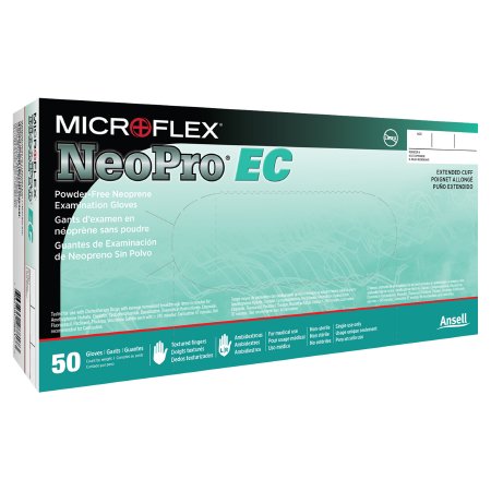Microflex Medical Exam Glove NeoPro® EC X-Large NonSterile Polychloroprene Extended Cuff Length Textured Fingertips Green Chemo Tested - Case of 500 - NEC-288-XL-CS