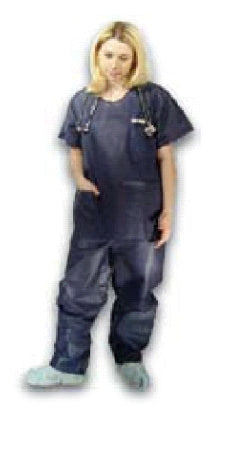 Dukal Scrub Shirt Medium Dark Blue 2 Pockets Short Sleeve Unisex - Case of 50 - 375M-CS