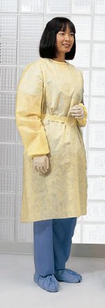 Cardinal Protective Procedure Gown One Size Fits Most Yellow NonSterile Not Rated Disposable - Case of 10 - 2100PG-CS