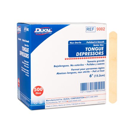 Dukal Tongue Depressor Dukal™ 6 Inch Length Wood - Case of 5000 - 9002-CS