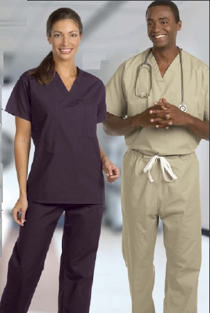 Fashion Seal Uniforms Scrub Shirt Large Navy Blue 1 Pocket Short Set-In Sleeve Unisex - Each - 6694-L-EA
