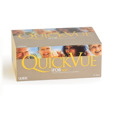 Quidel Cancer Screening Test Kit QuickVue® iFOB Colorectal Cancer Screening Fecal Occult Blood Test (iFOB or FIT) Stool Sample 20 Tests CLIA Waived - KT/20 - 20194-KT