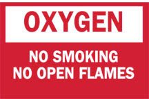 Fisher Scientific Door Sign Caution Oxygen No Smoking No Open Flames - Each - 19102449-EA