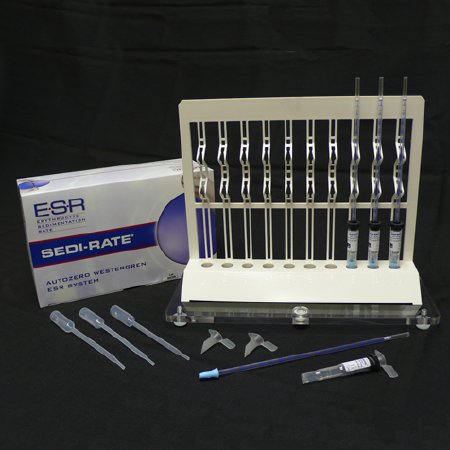 Globe Scientific Hematology Test Kit Sedi-Rate™ Erythrocyte Sedimentation Rate (ESR) 100 Tests CLIA Non-Waived - Case of 100 - 3467-CS