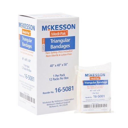 McKesson Triangular Bandage / Arm Sling McKesson Safety Pin - Case of 72 - 16-5081-CS