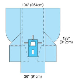 Cardinal Abdominal Drape Laparoscopy / Pelviscopy Drape 104 W X 36 W X 123 L Inch Sterile - Case of 10 - 29407-CS