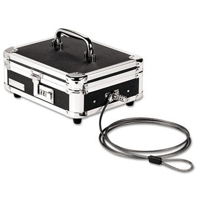 Vaultz® Locking Cast Box with Tumbler Lock, 10 x 8.75 x 5, Plastic; Steel, Black and Chrome - Each - IDE-VZ01002-EA