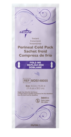 Medline Instant Cold Pack Medline Deluxe Perineal One Size Fits Most 4-1/2 X 14-1/4 Inch Plastic / Calcium Ammonium Nitrate / Water Disposable - Case of 24 - MDS148055-CS