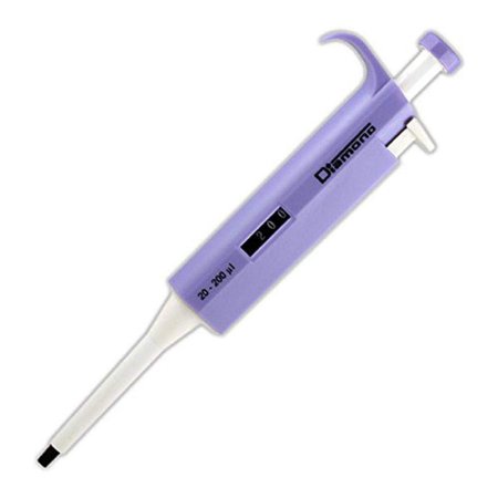 Globe Scientific Diamond® Adjustable Volume Pipettor 20 to 200 ÂµL - Each - 3301-200-EA