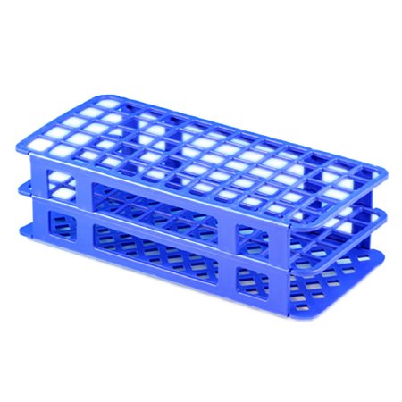 Globe Scientific Stacking Test Tube Rack Globe® Scientific 456500 Series 60 Place 15 to 17 mm Tube Size Blue 2-4/5 X 4-1/8 X 9-3/5 Inch - Each - 456504-EA