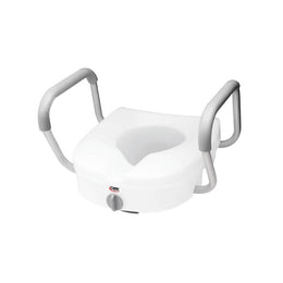 Apex-Carex Healthcare Raised Toilet Seat with Arms Carex® E-Z Lock™ 5 Inch Height White 300 lbs. Weight Capacity - Case of 2 - FGB30300 0000-CS