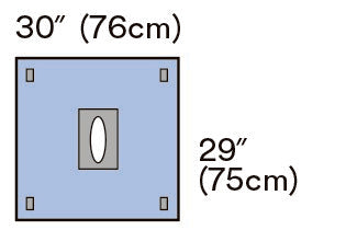 3M Surgical Drape 3M™ Steri-Drape™ Adhesive Aperture Drape 75 W X 75 L cm Sterile - Case of 4 - 9029-CS