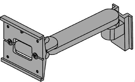 GE Healthcare Wall Mount 12 Inch, Black, Pivot- Block Arm, Tilt and Swivel Mounting - Each - 407349-009-EA