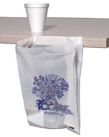 Elkay Plastics Bedside Bag Elkay® 4 X 7 X 11 Inch White / Blue Floral Print HDPE - Case of 20 - BSB074011-CS