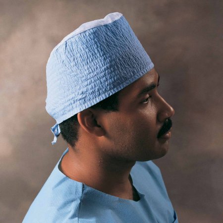 O&M Halyard Inc Surgeon Cap One Size Fits Most Blue Tie Closure - Pack of 1 - 69520-PK